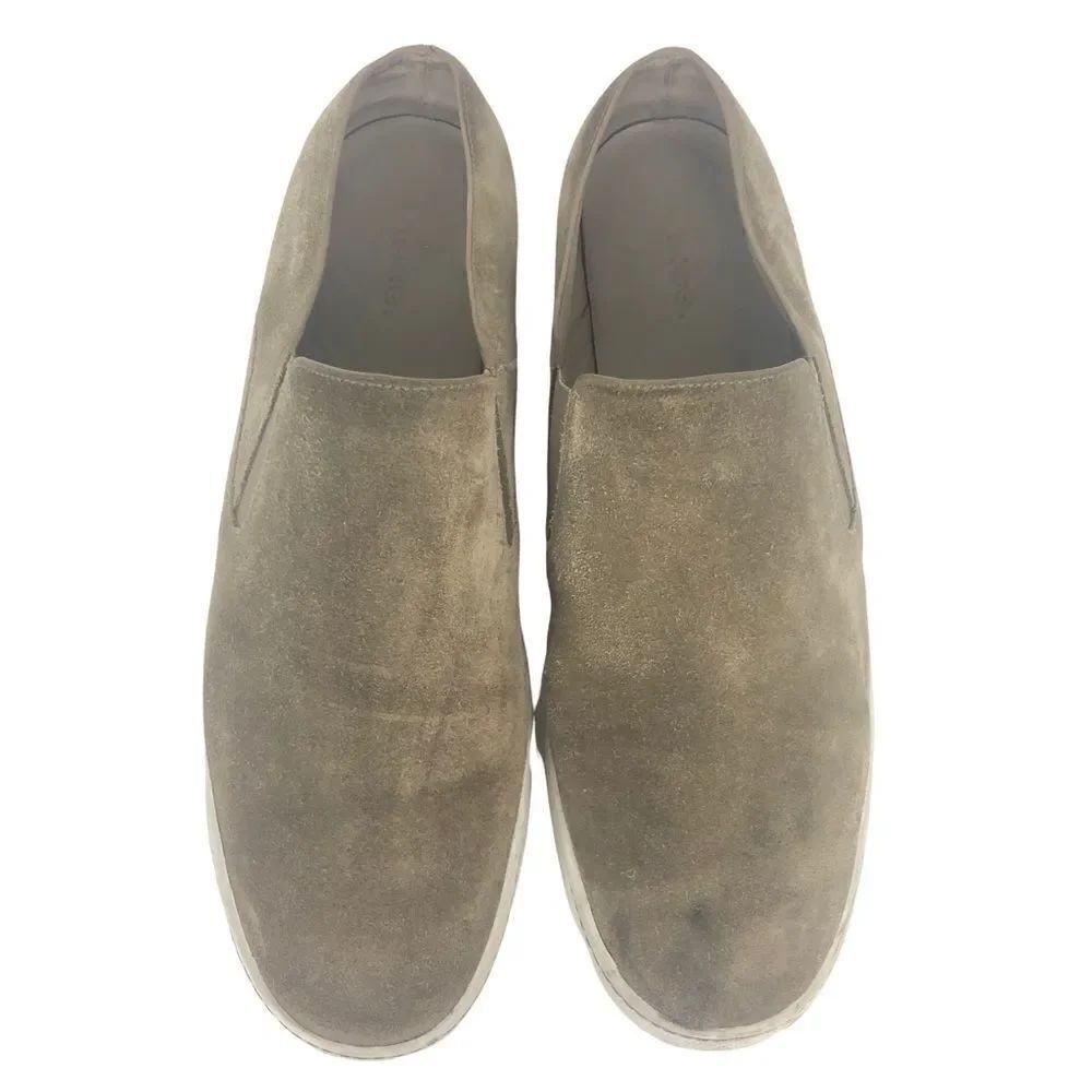 Vince tan suede slides mules